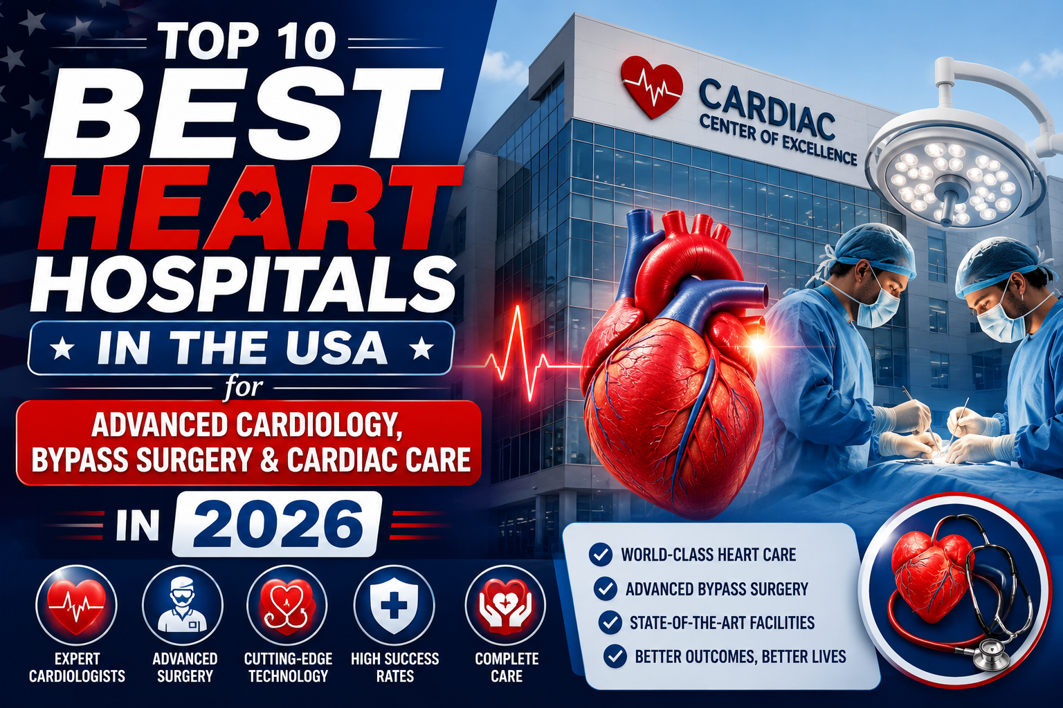 Top 10 Best Heart Hospitals in the USA for Advanced Cardiology, Bypass Surgery & Cardiac Care